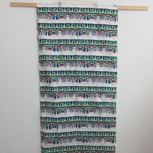 Fabric 45” x 1.5 Yards Winter Snowmen Trees Snow Signature Classics by Oakhurst - Picture 3 of 4